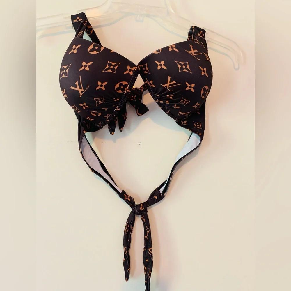 Louis Vuitton Brown & Tan Monogram Bikini Set - Picture 3 of 7